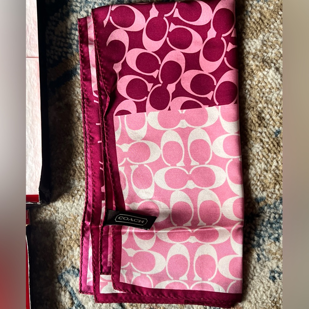 Vintage Coach Monochromatic Pink Scarf Luxurious Wrap - Picture 4 of 7